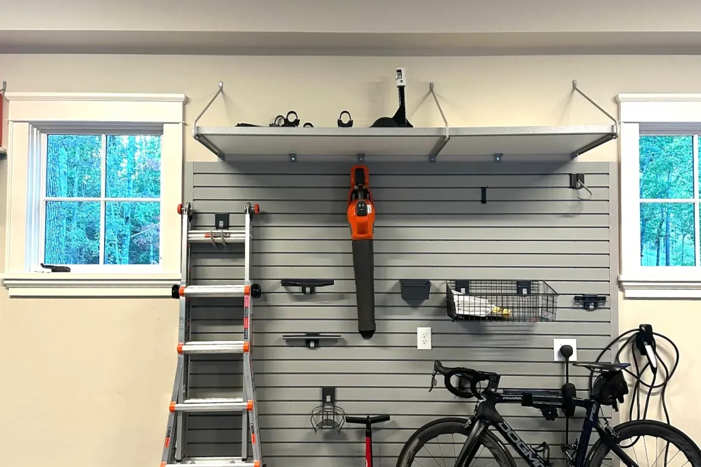 Slat wall and shelf